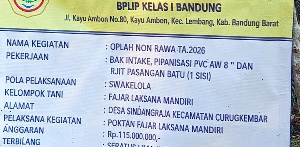KelompokTani Fajar Laksana Mandiri Desa Sindangraja Garap Proyek Pembangunan OPLAH Non Rawa Dari KEMENTAN