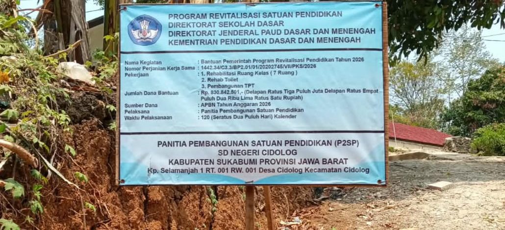 Revitalisasi SDN Cidolog Rp830 Juta Disorot JWI, Dugaan Pengelolaan Aset dan Konflik Kepentingan Mencuat
