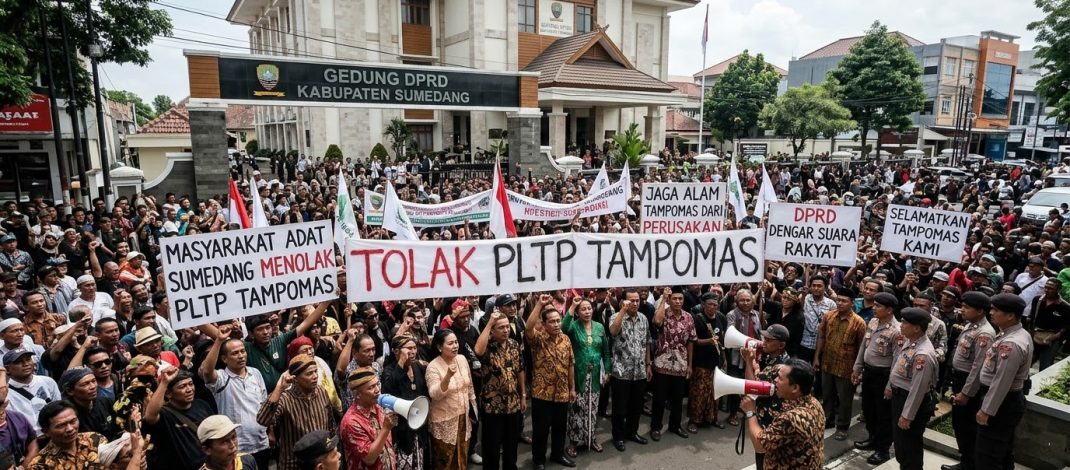 Gedung DPRD Sumedang Tak Muat, Ratusan Masyarakat Adat Luber Hingga Halaman Tolak PLTP Gunung Tampomas